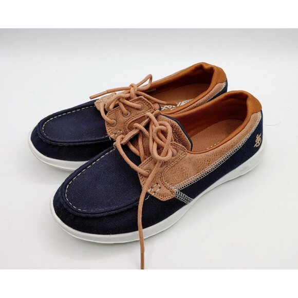 SKECHERS ON THE GO FLEX EMBARK CLASSIC NAUTICAL STYLE WOMEN'S BOAT SHOES SIZE 7 - Picture 1 of 7